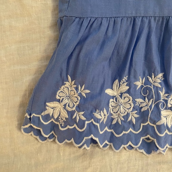 J. Crew Blue and White Ruffled Embroidered Skirt - Picture 2 of 4